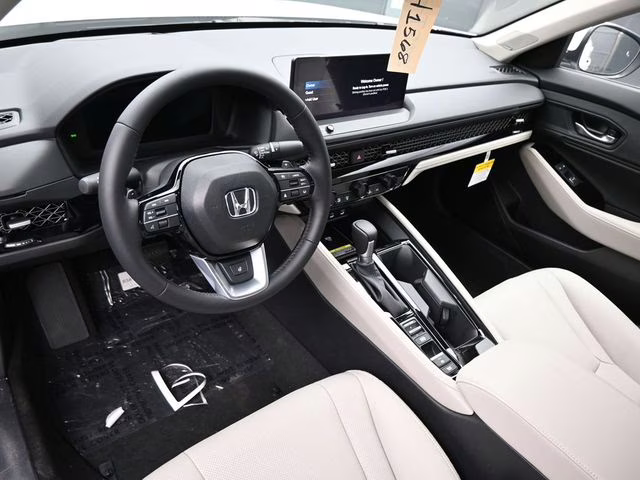2025 Platinum White Pearl Honda Accord Hybrid Touring FWD Sedan