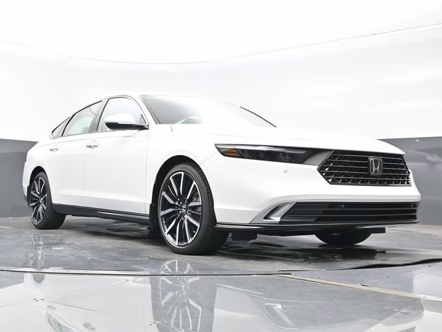 2025 Platinum White Pearl Honda Accord Hybrid Touring FWD Sedan