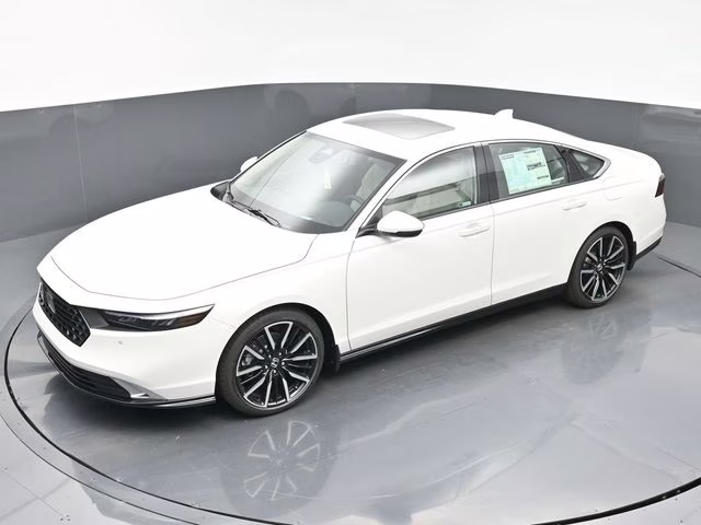 2025 Platinum White Pearl Honda Accord Hybrid Touring FWD Sedan