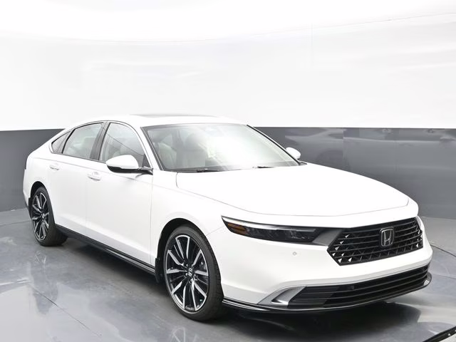 2025 Platinum White Pearl Honda Accord Hybrid Touring FWD Sedan