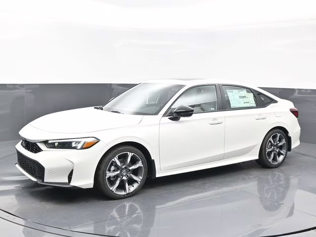 2026 Platinum White Pearl Honda Civic Hybrid Sport Touring FWD Sedan