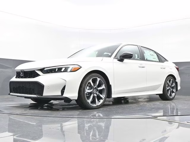 2026 Platinum White Pearl Honda Civic Hybrid Sport Touring FWD Sedan