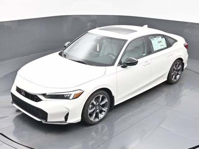 2026 Platinum White Pearl Honda Civic Hybrid Sport Touring FWD Sedan