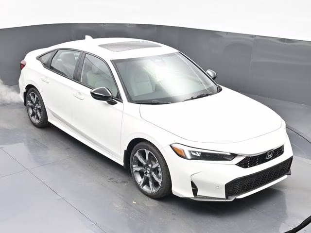 2026 Platinum White Pearl Honda Civic Hybrid Sport Touring FWD Sedan