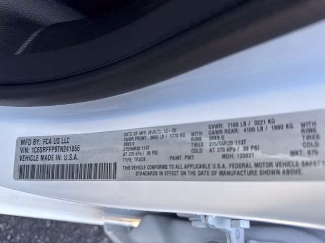 2026 Bright White Clearcoat Ram 1500 Big Horn 4X4 Truck