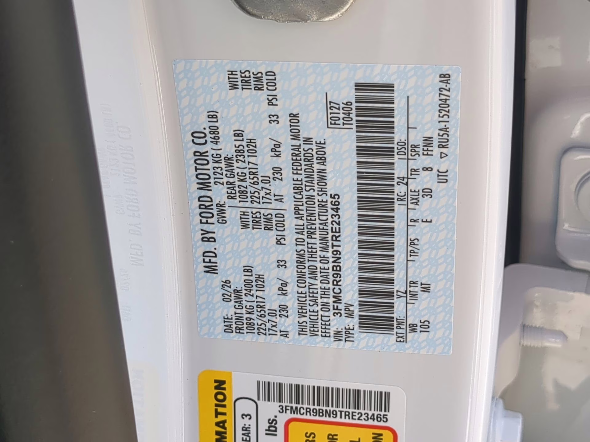 2026 Oxford White Ford Bronco Sport Big Bend 4X4 SUV