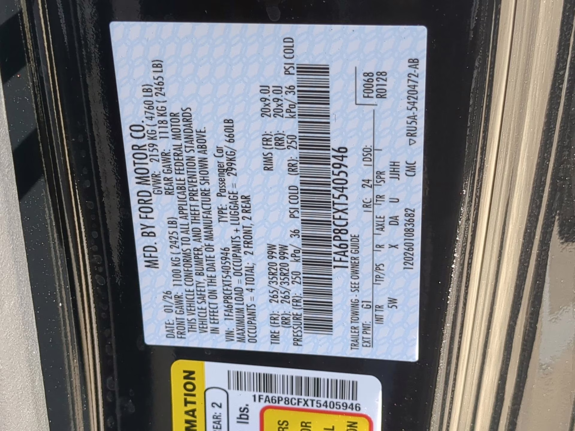 2026 Shadow Black Ford Mustang GT Premium RWD Coupe