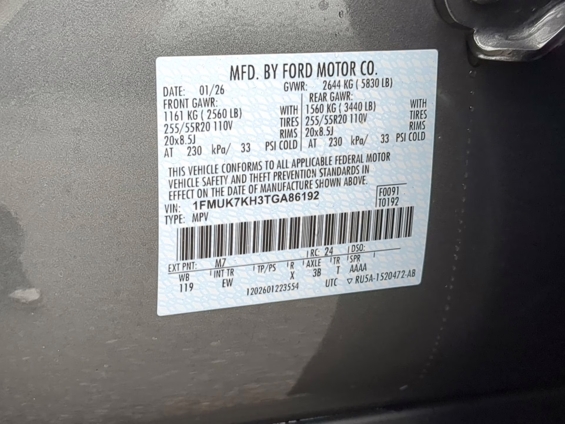 2026 Carbonized Gray Metallic Ford Explorer ST-Line RWD SUV