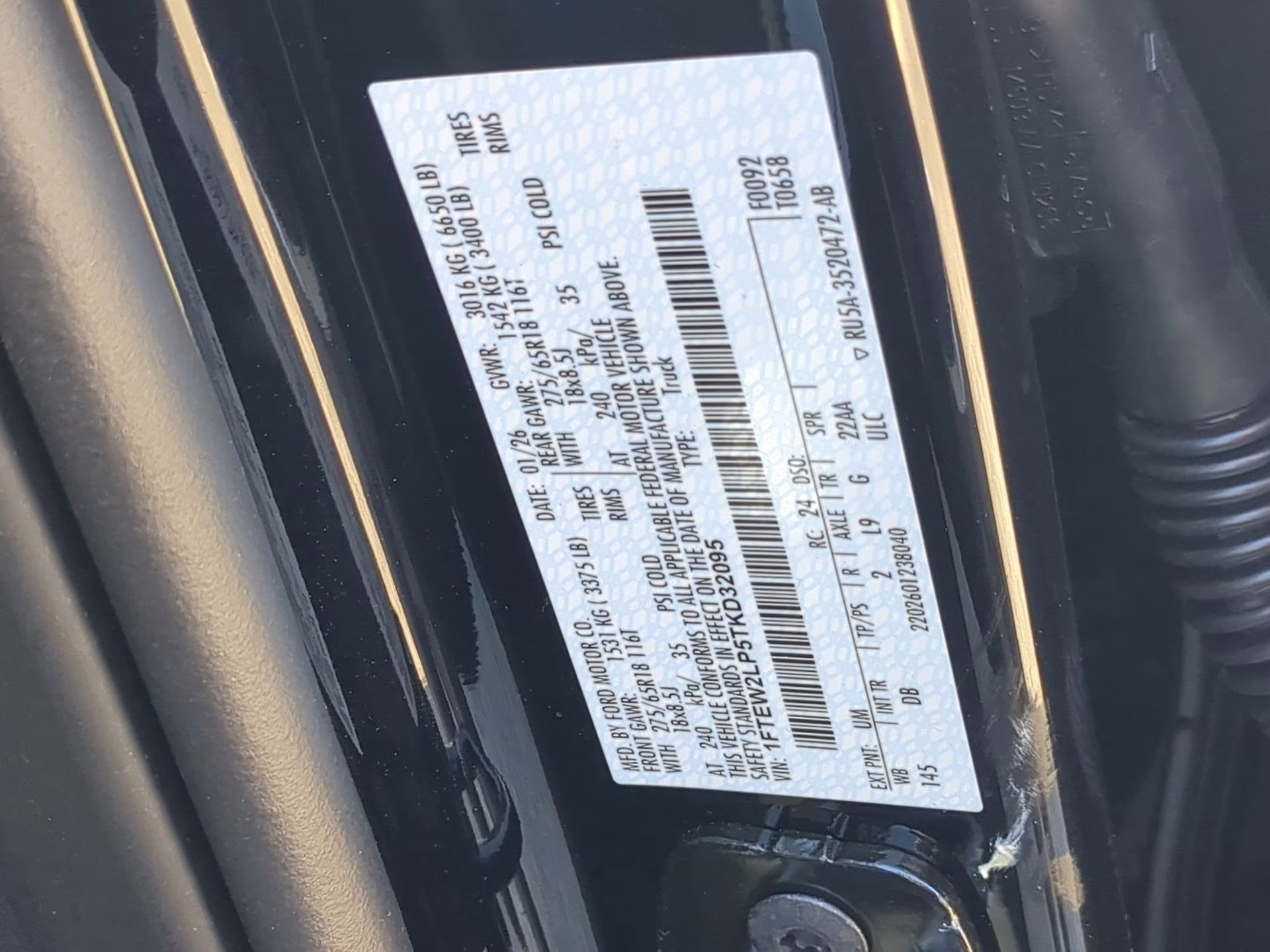 2026 Agate Black Metallic Ford F-150 STX Crew Cab Pickup 4X4 Truck