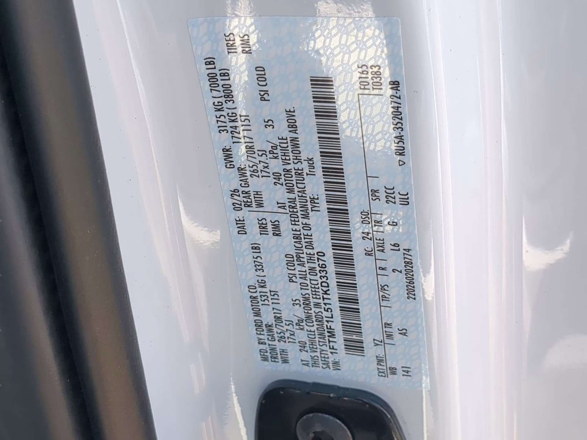 2026 Oxford White Ford F-150 XL Regular Cab Pickup 4X4 Truck