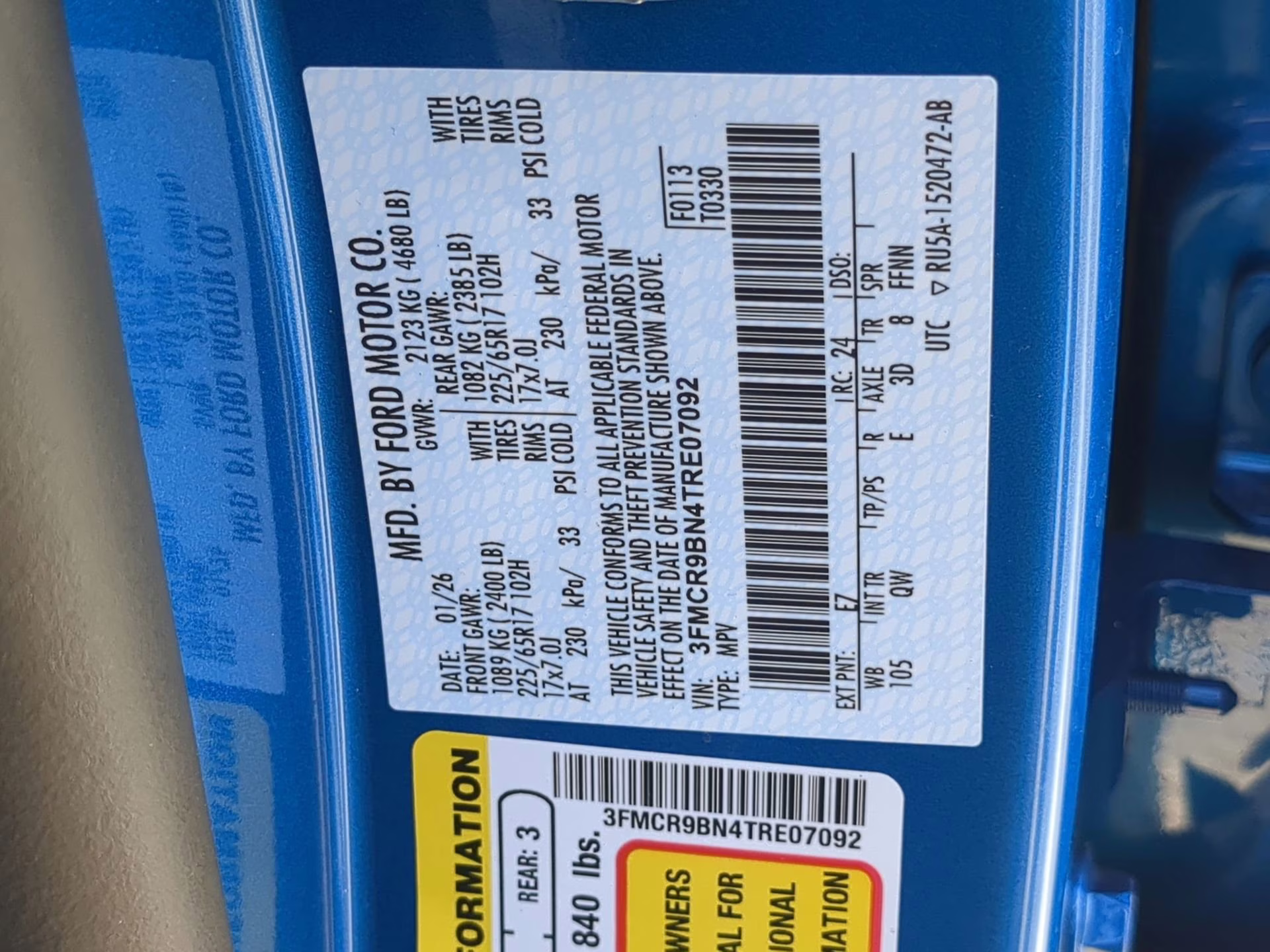 2026 Velocity Blue Metallic Ford Bronco Sport Big Bend 4X4 SUV