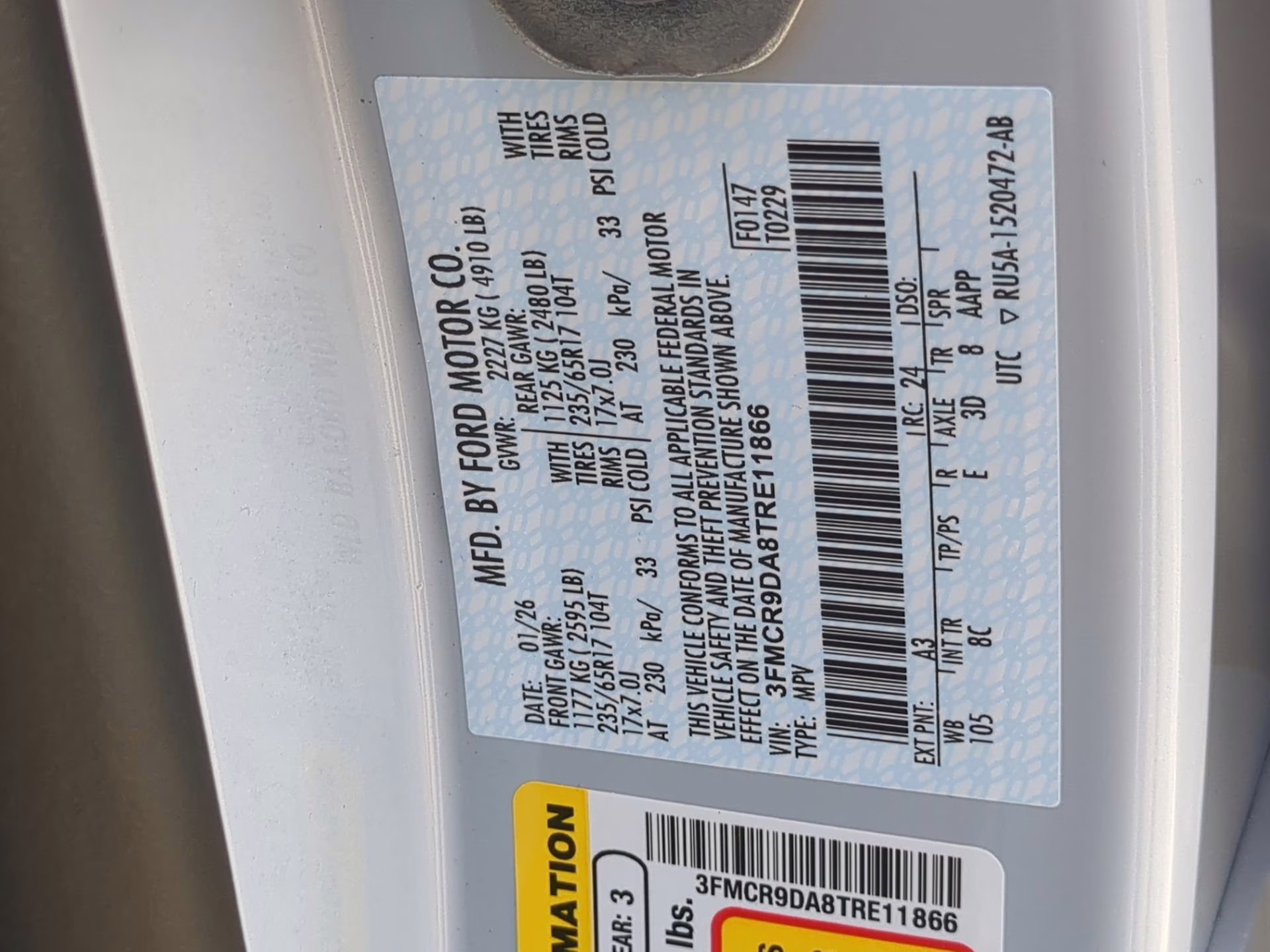 2026 Space White Metallic Ford Bronco Sport Badlands 4X4 SUV