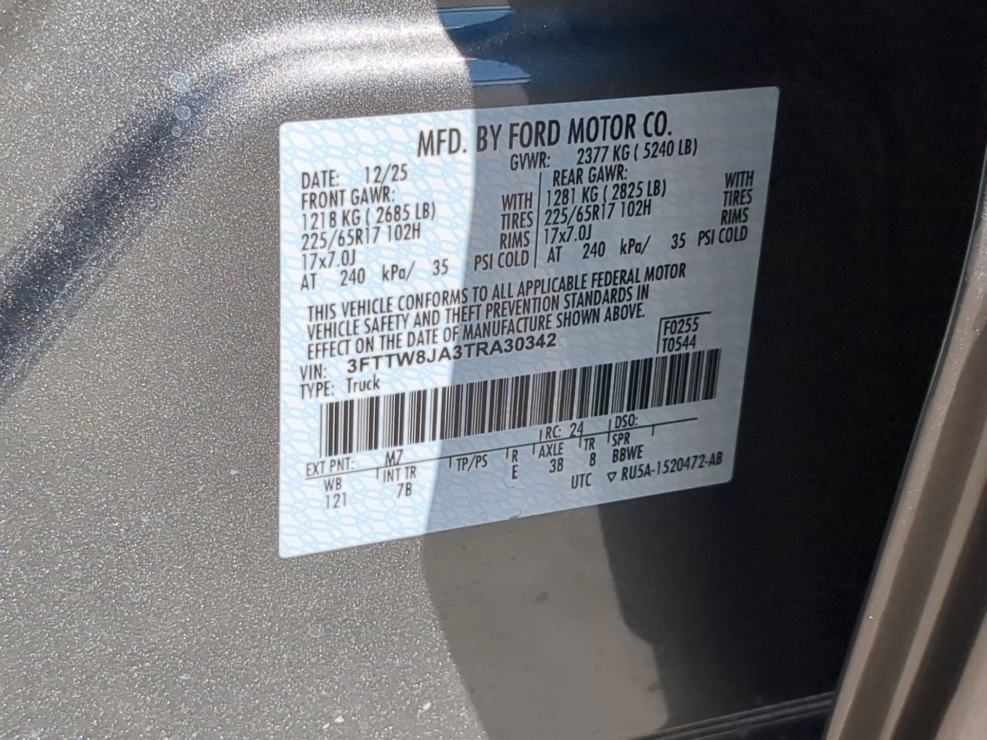 2026 Carbonized Gray Metallic Ford Maverick XLT Crew Cab Pickup AWD Truck