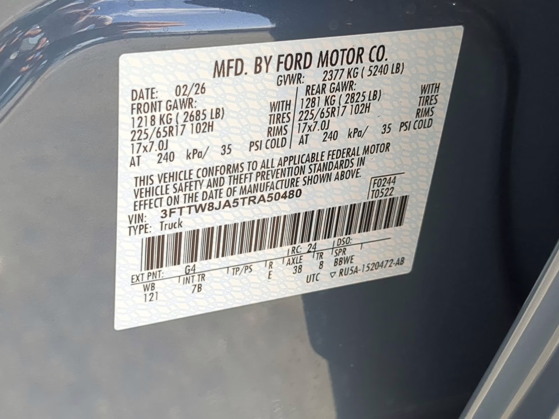 2026 Azure Gray Metallic Tri-Coat Ford Maverick XLT Crew Cab Pickup AWD Truck