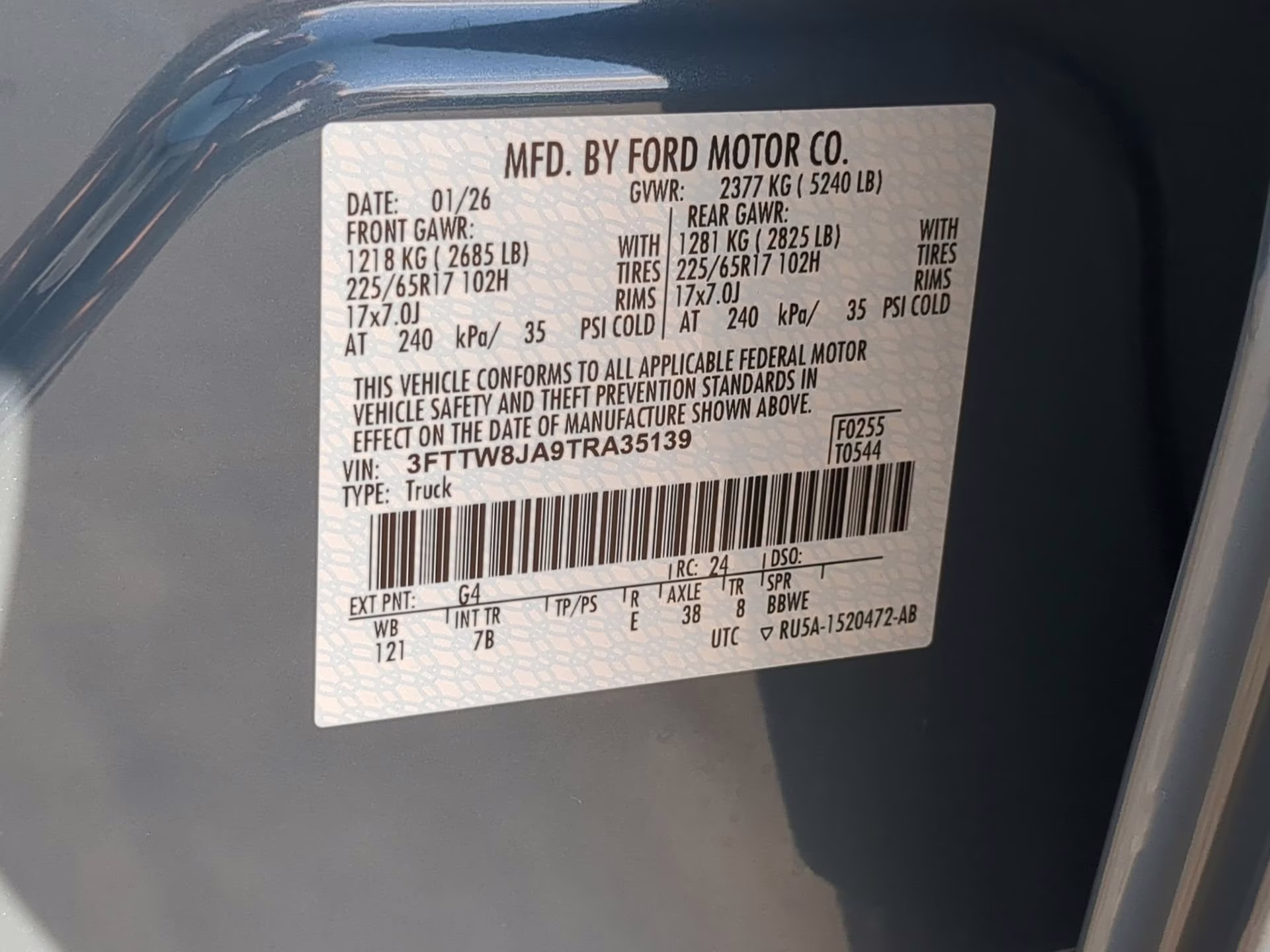 2026 Azure Gray Metallic Tri-Coat Ford Maverick XLT Crew Cab Pickup AWD Truck