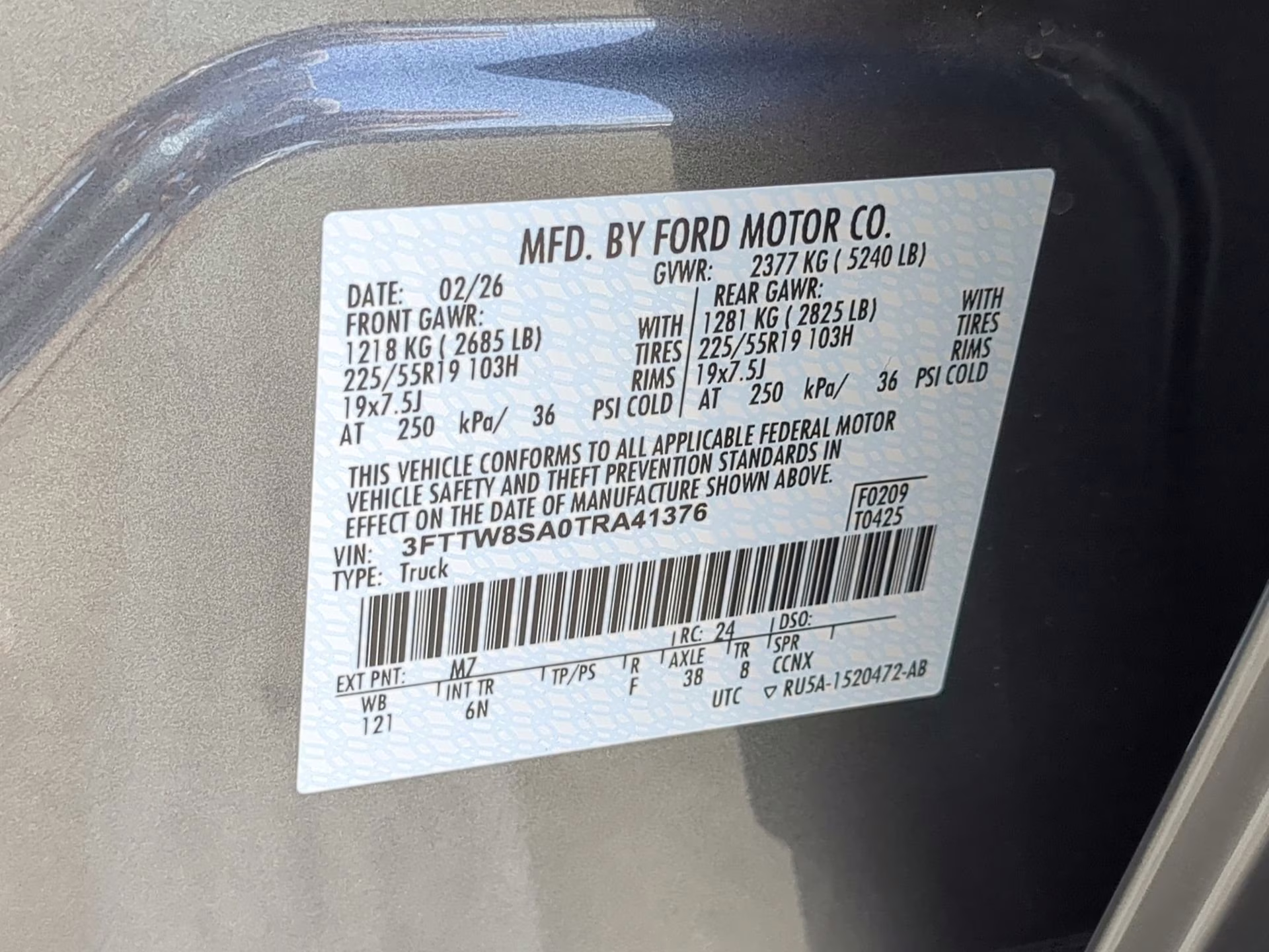 2026 Carbonized Gray Metallic Ford Maverick LARIAT Crew Cab Pickup AWD Truck