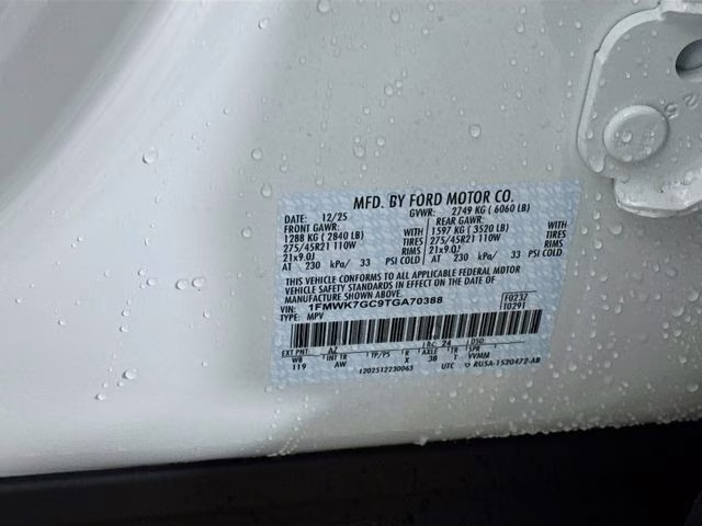 2026 Star White Metallic Tri-Coat Ford Explorer ST Bozard Built RWD SUV