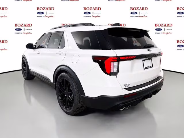 2026 Star White Metallic Tri-Coat Ford Explorer ST Bozard Built RWD SUV