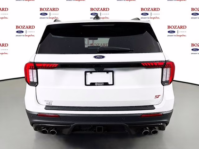 2026 Star White Metallic Tri-Coat Ford Explorer ST Bozard Built RWD SUV