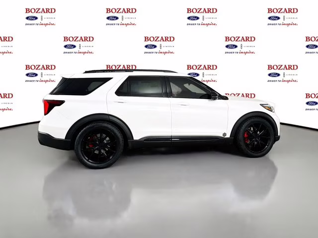 2026 Star White Metallic Tri-Coat Ford Explorer ST Bozard Built RWD SUV