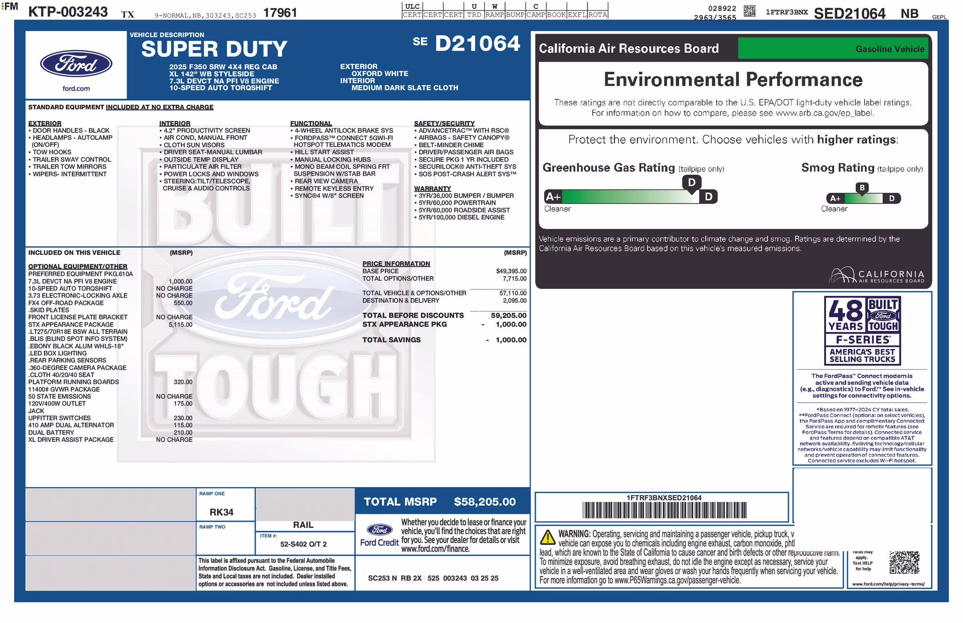 2025 Oxford White Ford Super Duty F-350 SRW XL 4X4 Truck