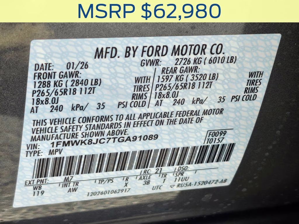 2026 Carbonized Gray Metallic Ford Explorer Tremor 4X4 SUV
