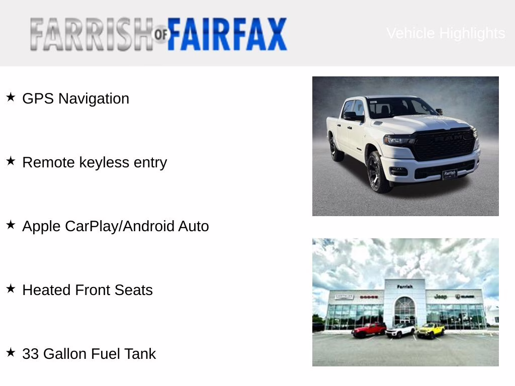 2026 Bright White Clearcoat Ram 1500 Big Horn/Lone Star 4X4 Truck