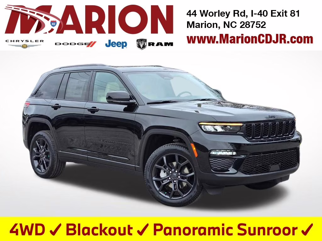 2025 Diamond Black Crystal Pearlcoat Jeep Grand Cherokee Limited 4X4 SUV