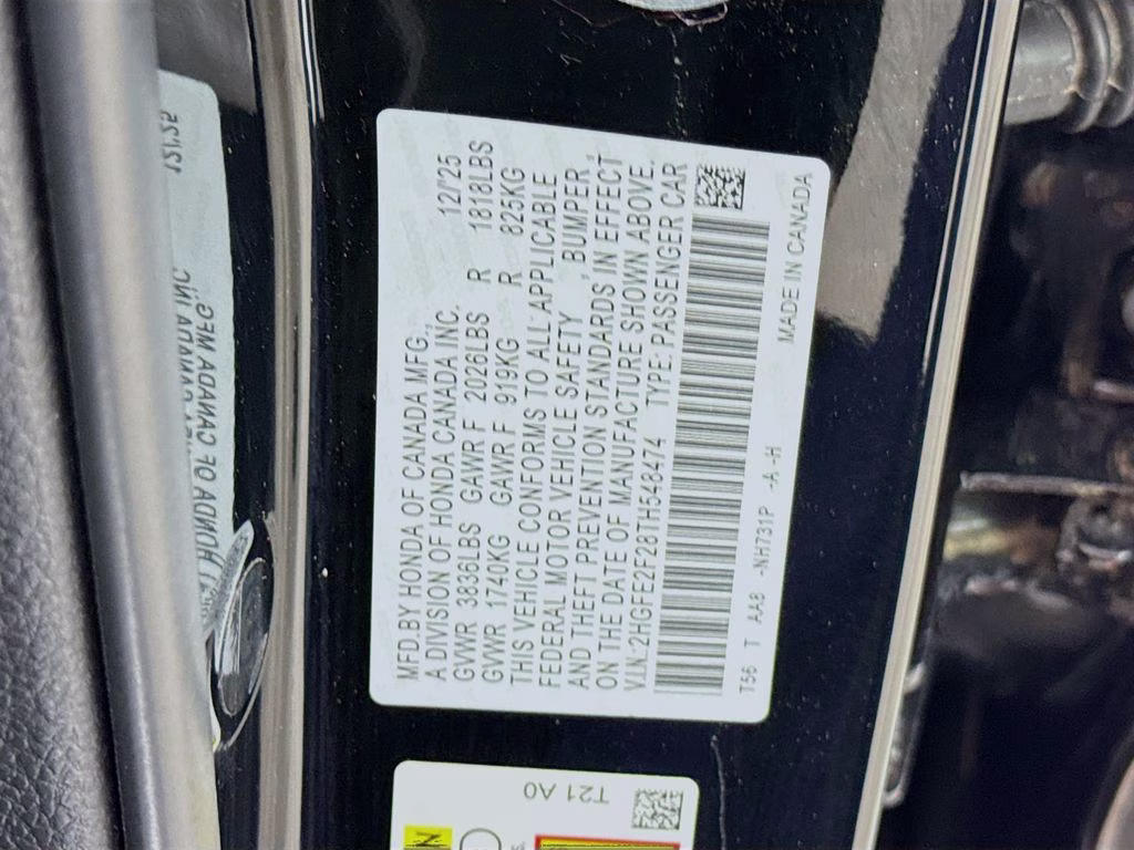 2026 Nh-883 Honda Civic LX FWD Sedan