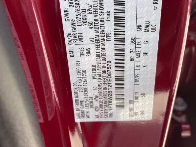 2026 Ruby Red Metallic Tinted Clearcoat Ford Super Duty F-250 SRW LARIAT 4X4 Truck
