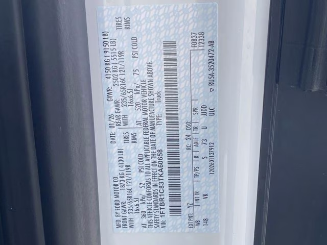 2026 Oxford White Ford Transit Cargo Van Base RWD Van