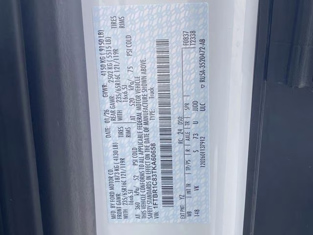 2026 Oxford White Ford Transit Cargo Van Base RWD Van