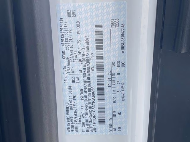 2026 Oxford White Ford Transit Cargo Van RWD Van