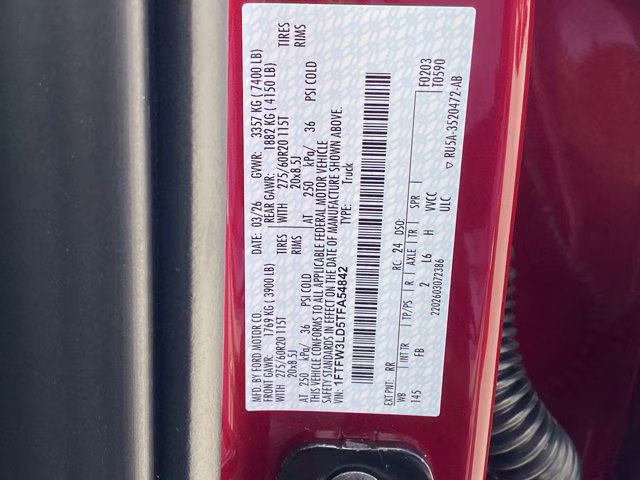 2026 Ruby Red Metallic Tinted Clearcoat Ford F-150 XLT 4X4 Truck
