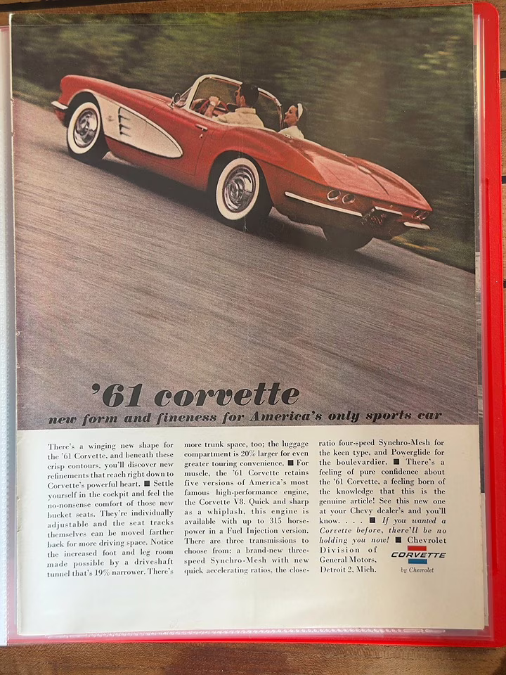 1961 Roman Red Chevrolet Corvette Fuelie   Duntov Mark of Excellence Recipient RWD Coupe