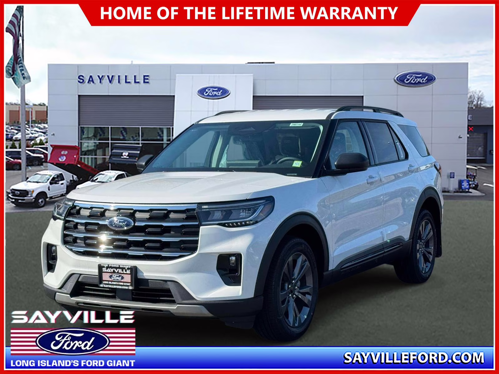 2026 Star White Metallic Tri-Coat Ford Explorer Active w/100A Pkg 4WD 4X4 SUV