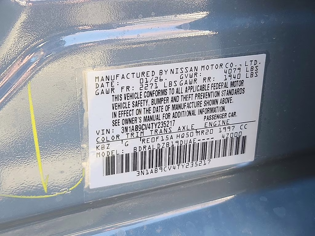 2026 Atlantic Gray Metallic Nissan Sentra SV FWD Sedan