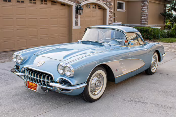 1958 Silver Blue Chevrolet Corvette Convertible   Duntov Mark of Excellence Recipient RWD Convertible
