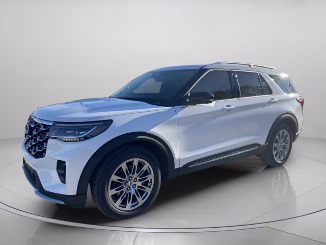 2026 Star White Metallic Tri-Coat Ford Explorer Platinum RWD SUV