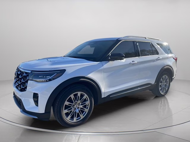 2026 Star White Metallic Tri-Coat Ford Explorer Platinum RWD SUV