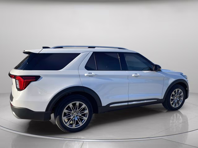 2026 Star White Metallic Tri-Coat Ford Explorer Platinum RWD SUV