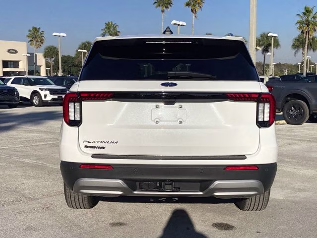 2026 Star White Metallic Tri-Coat Ford Explorer Platinum RWD SUV