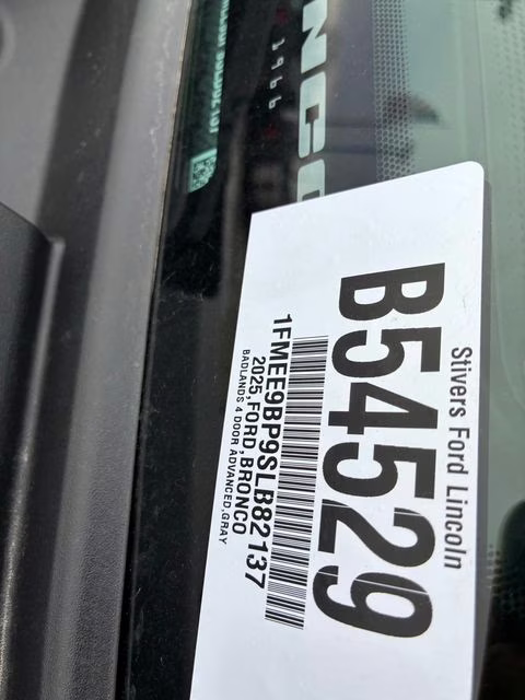 2025 Carbonized Gray Metallic Ford Bronco Badlands 4X4 SUV