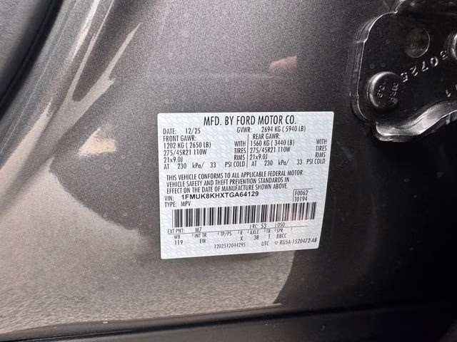 2026 Carbonized Gray Metallic Ford Explorer ST-Line 4X4 SUV