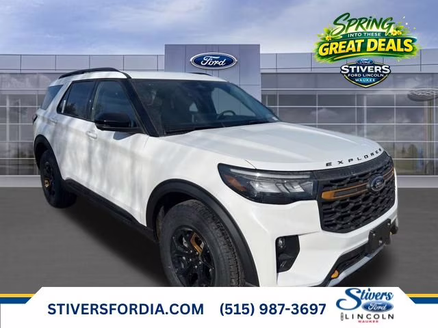 2026 Star White Metallic Tri-Coat Ford Explorer Tremor 4X4 SUV