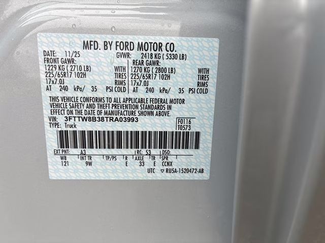 2026 White Metallic Ford Maverick XL AWD Truck