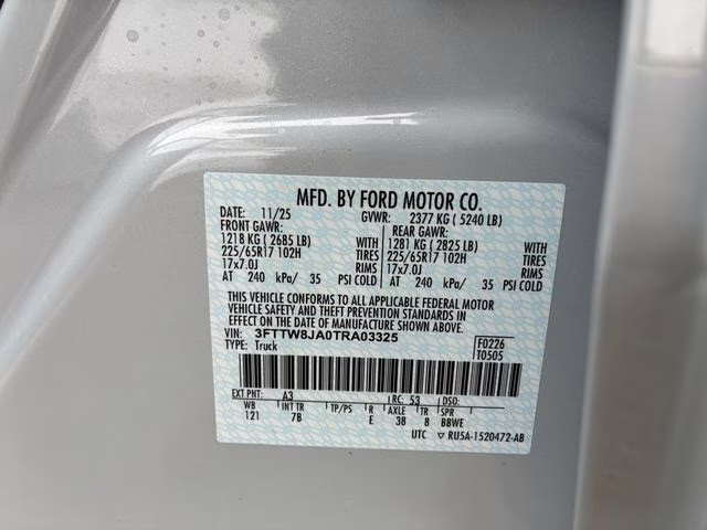 2026 White Metallic Ford Maverick XLT AWD Truck