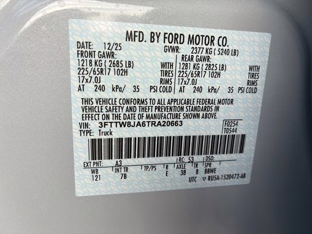 2026 White Metallic Ford Maverick XLT AWD Truck