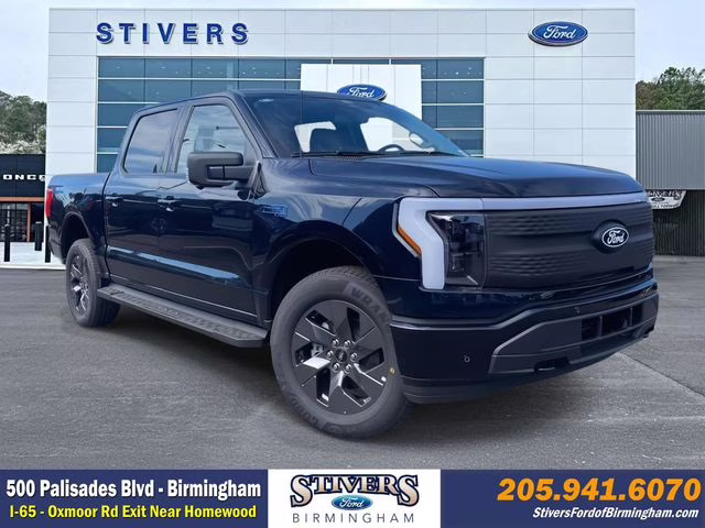 2025 Antimatter Blue Metallic Ford F-150 Lightning Flash AWD Truck