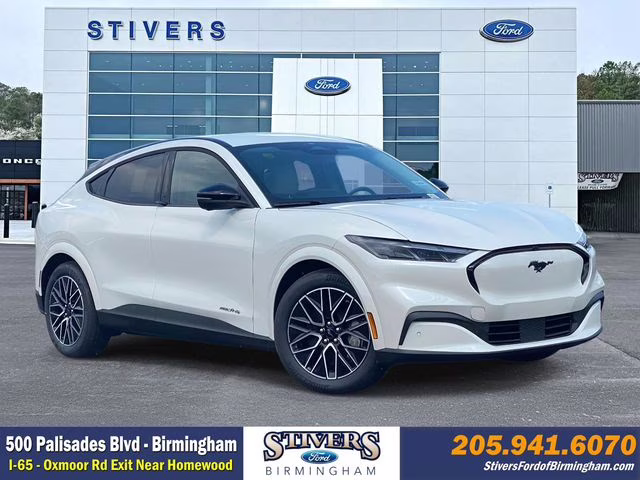 2025 Star White Metallic Tri-Coat Ford Mustang Mach-E Premium AWD SUV